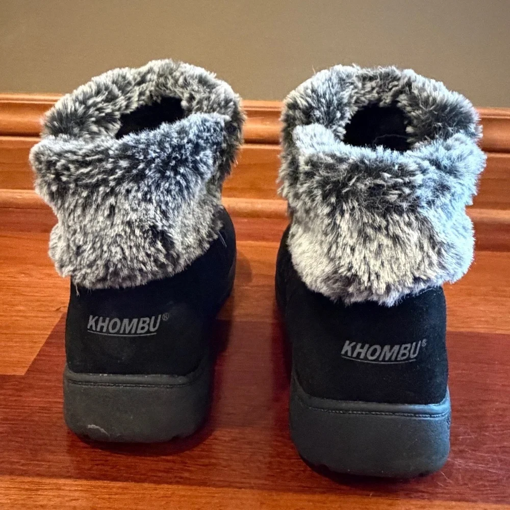 Khombu Women's Jessica Black Suede All Weather Ankle Boots, Size 8 - Picture 2 of 14